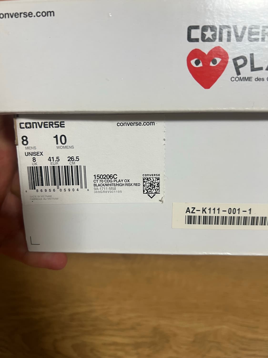 컨버스 꼼데가르송 블랙 로우 스니커즈/265 상품이미지6