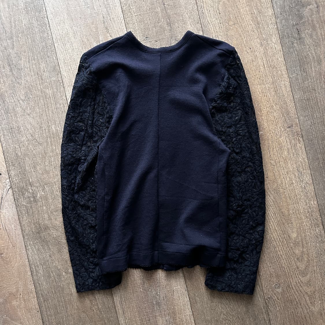 90's Lace Docking Wool Cardigan 상품이미지7