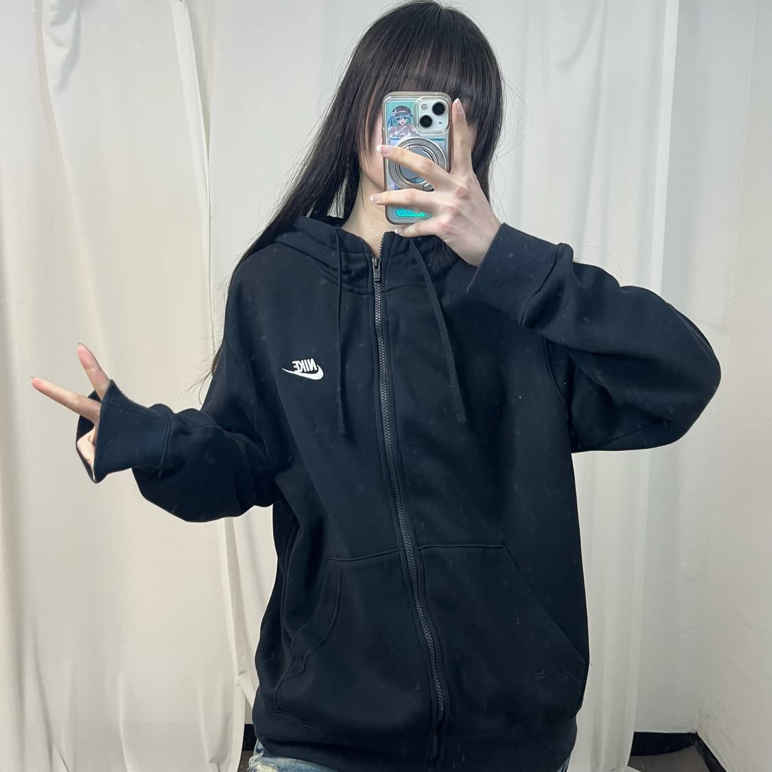 Nike black zip-up hoodie 상품이미지2