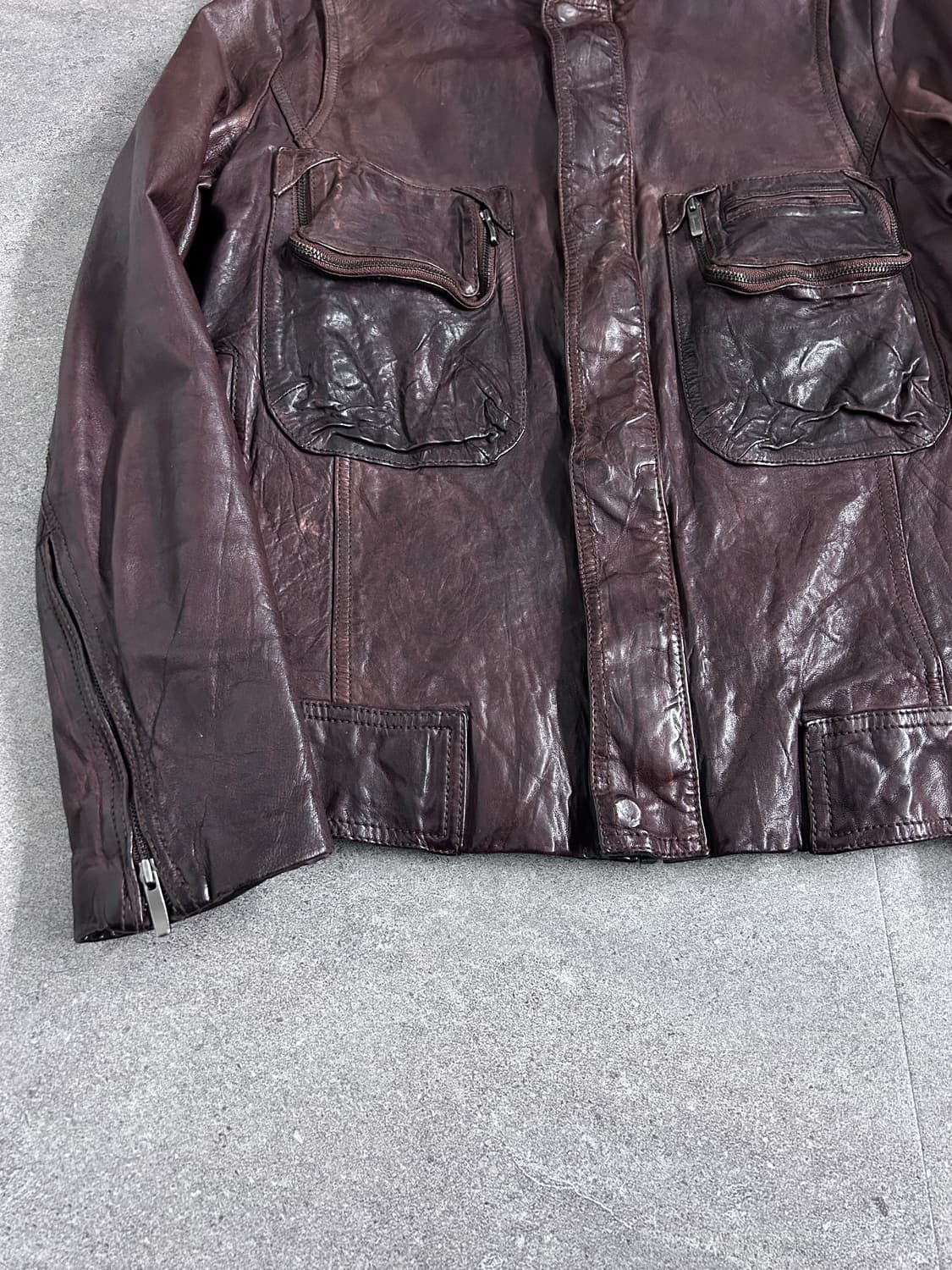 솔리드 옴므 3D 포켓 히든 후디 레더 자켓 상품이미지4