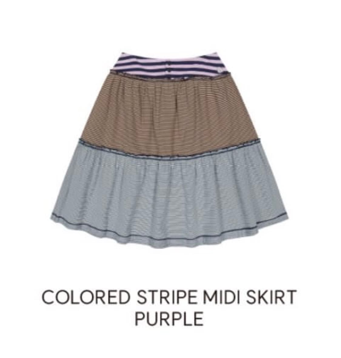 coyseio  colored stripe midi skirt purpe 상품이미지2
