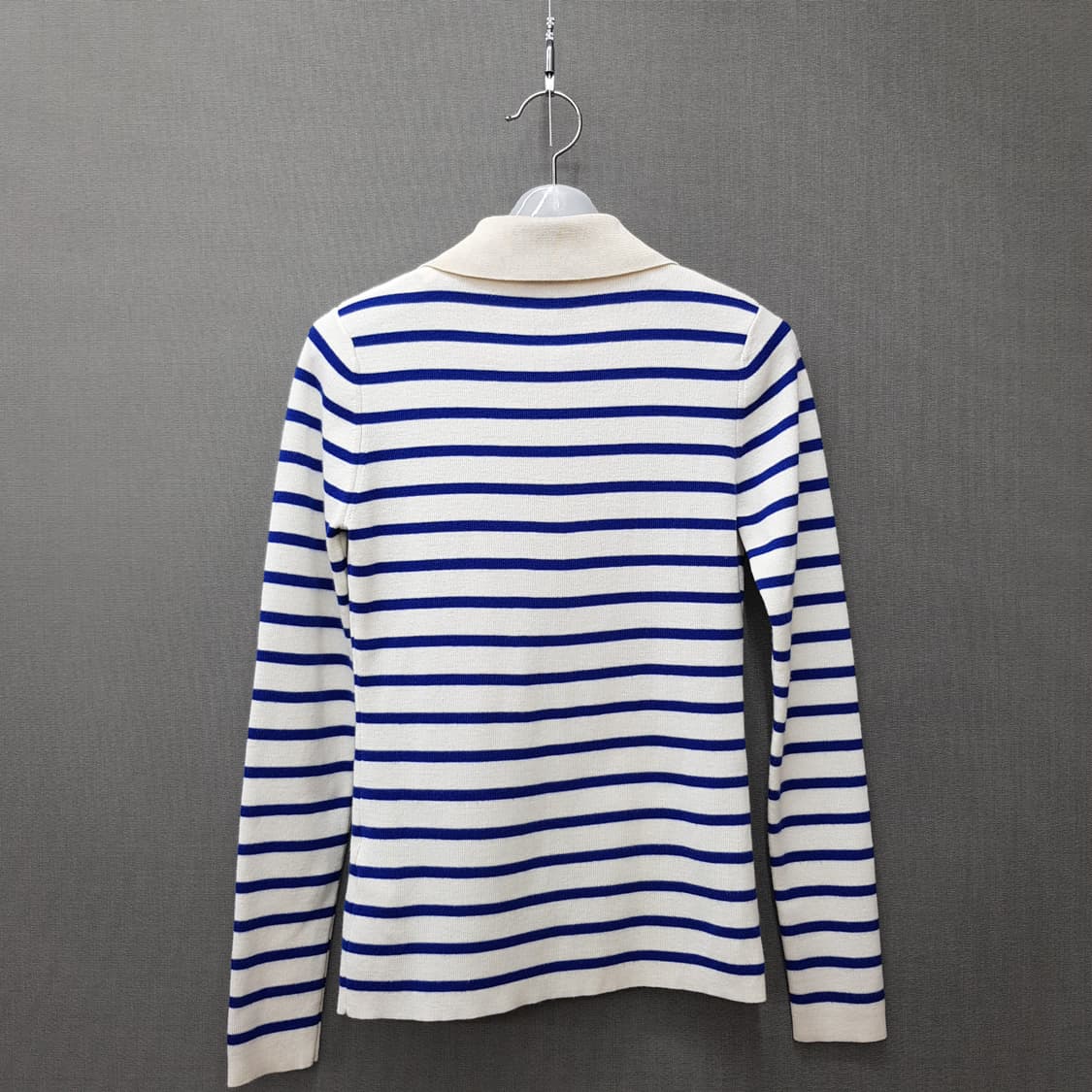 Sandro 산드로 스트라이프 집업 카라 니트 1사이즈 상품이미지5