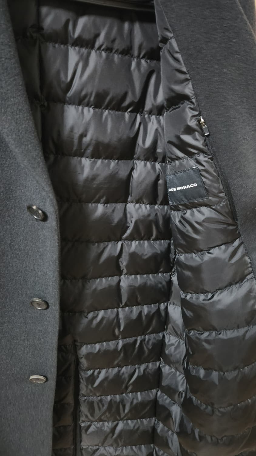 남성 클럽모나코 캐시미어 혼방 덕다운 퀄팅 코트 넉넉 105 상품이미지3