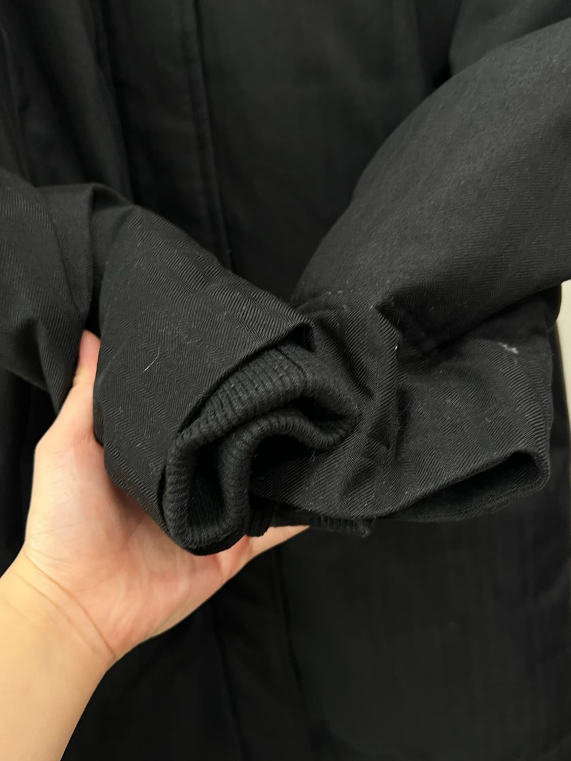 듀엘 덕다운 롱 패딩 야상 자켓 블랙 상품이미지4