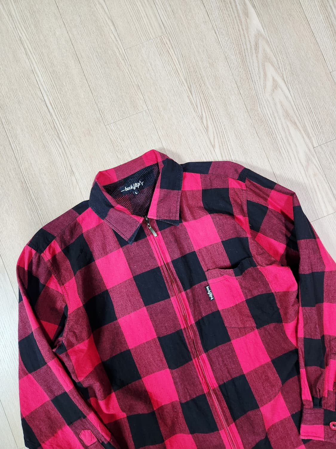 backflip 레드 체크 짚업 셔츠 상품이미지2