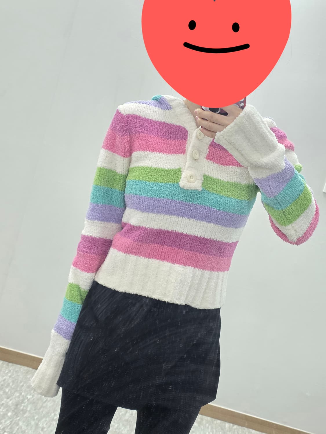 에어로포스테일 미국빈티지)파스텔 y2k 하구미모리걸 스트라이프 후드니트 상품이미지3