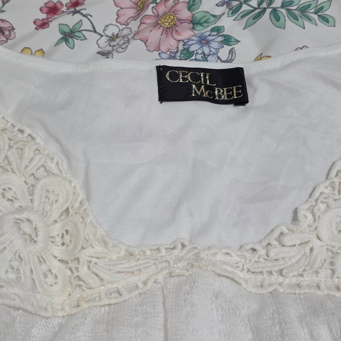 세실맥비 일본빈티지)화이트 갸루 오리엔탈 모리걸 니트슬리브 상품이미지4