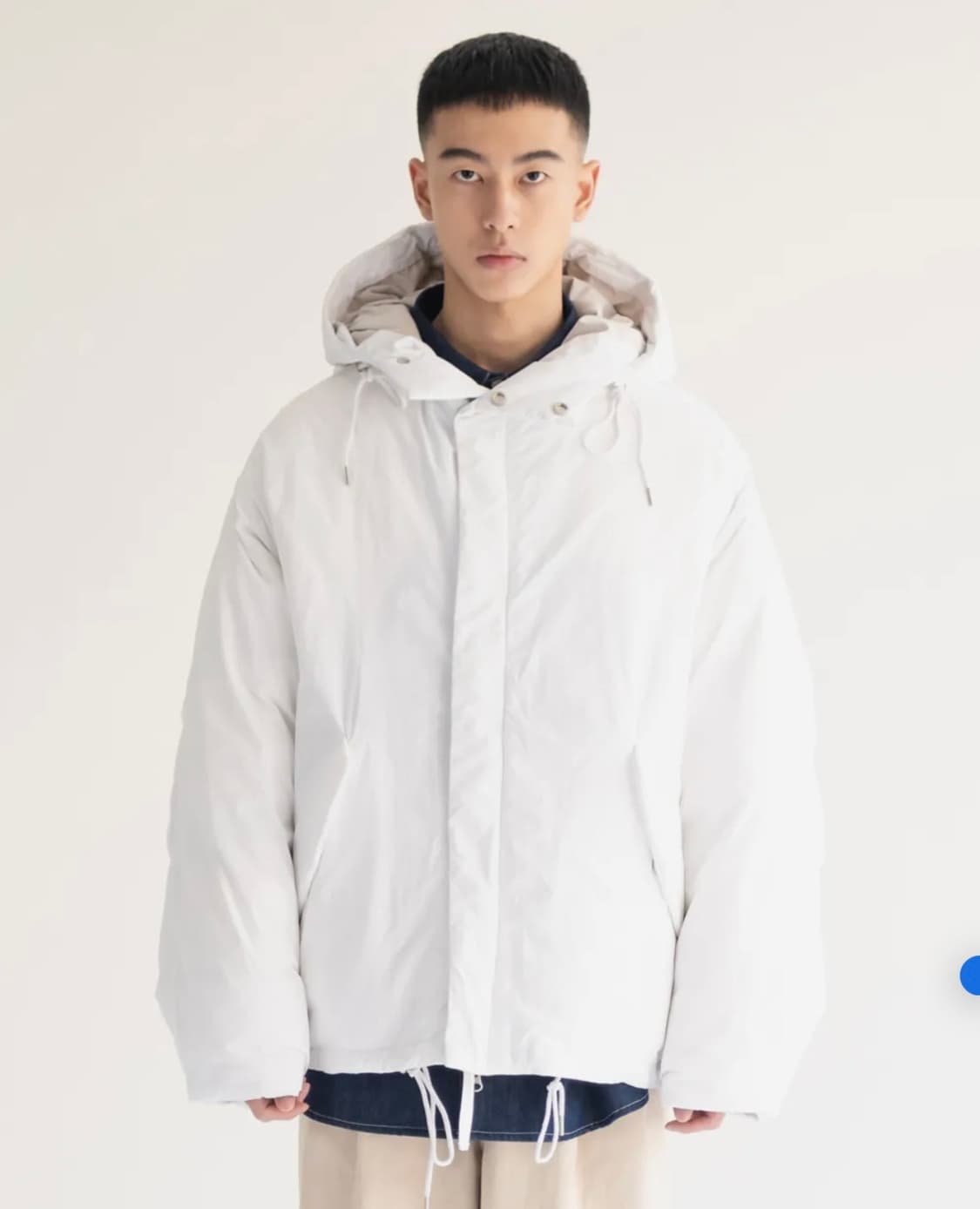 비슬로우 HOOD SHORT DOWN PARKA 화이트 S 상품이미지1