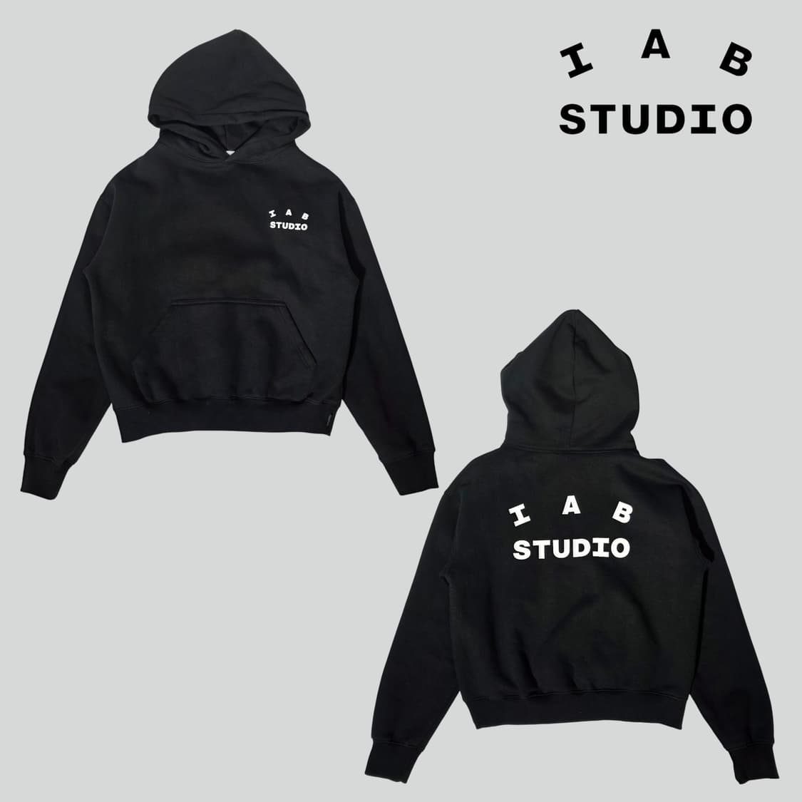 [S]IAB STUDIO 아이앱 스튜디오 후드 블랙 화이트 상품이미지1