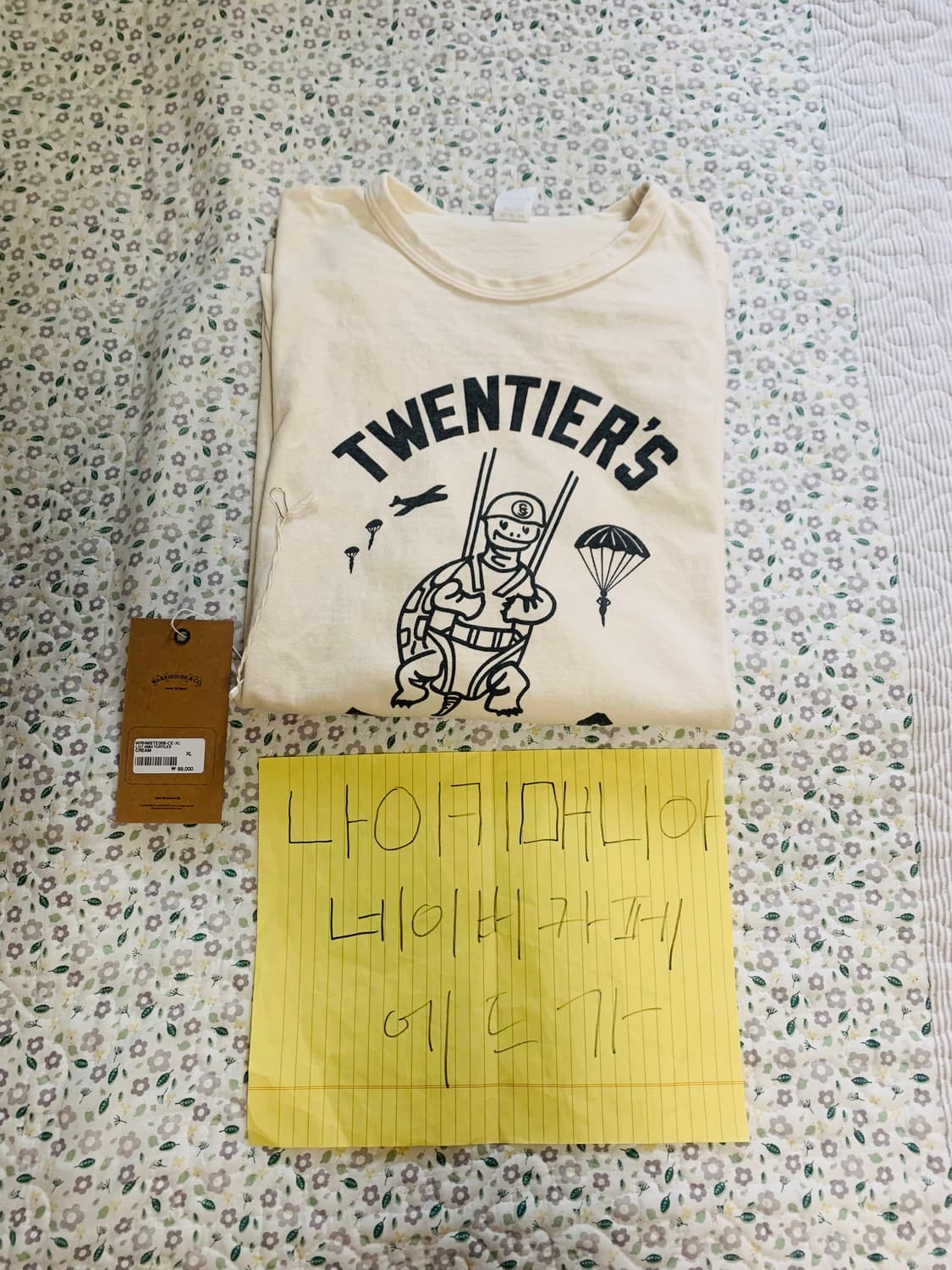 [XL] 웨어하우스 LOT 4064 TURTLES 반팔 티셔츠 크림 상품이미지7