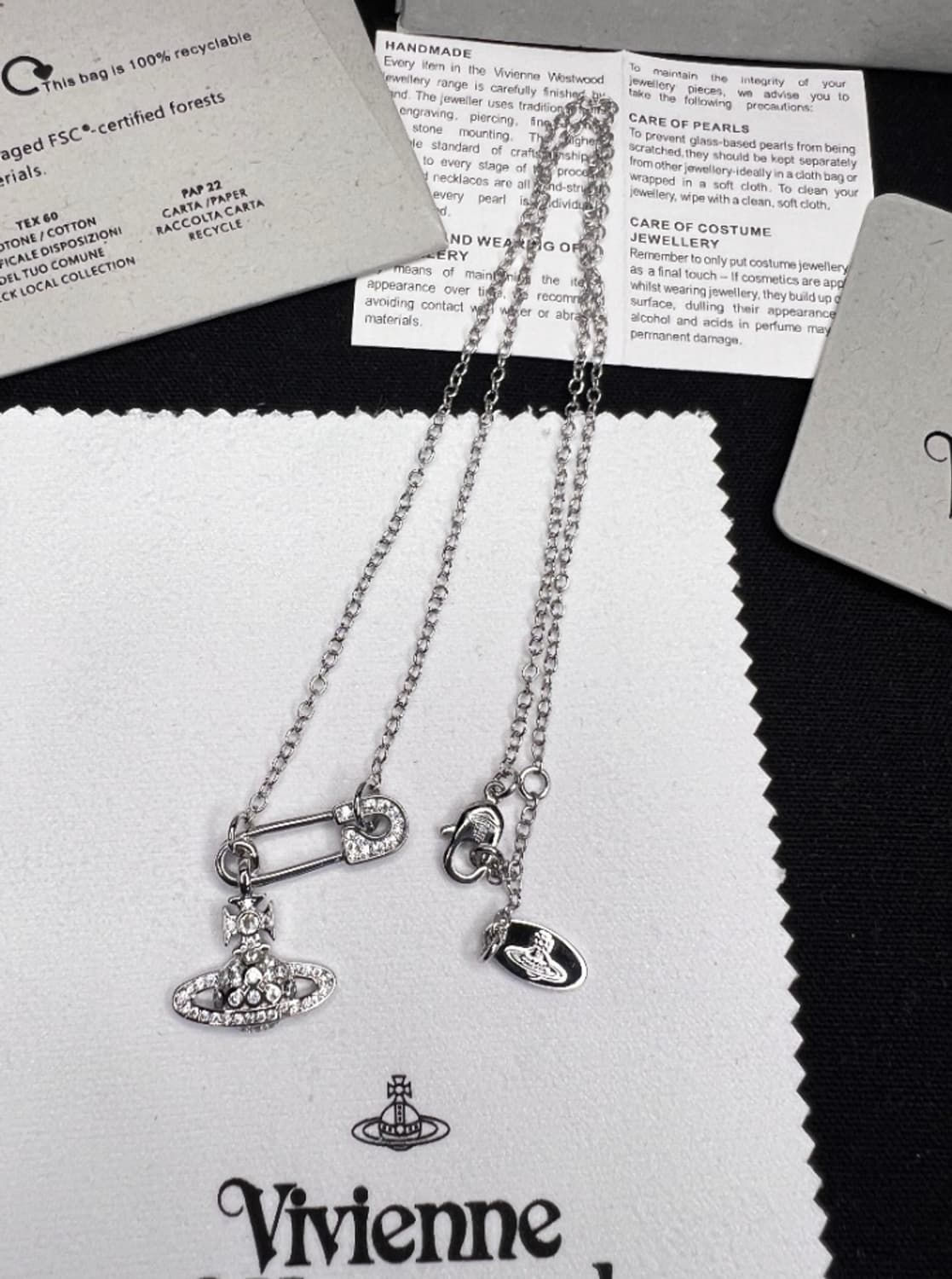 비비안웨스트우드 아카이브 큐빅 세이프티핀 orb 팬던트 목걸이 상품이미지1