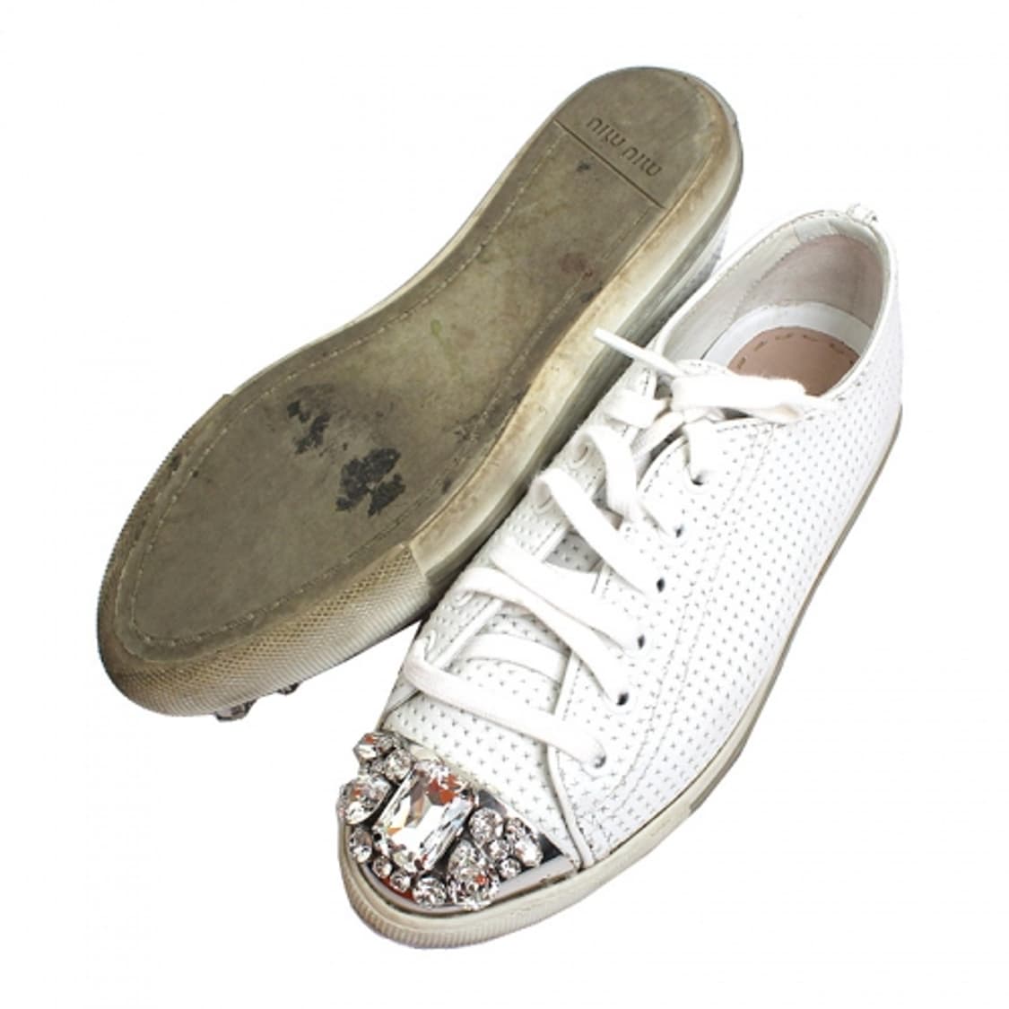 미우미우 화이트 크리스탈 스니커즈 (36) 상품이미지3