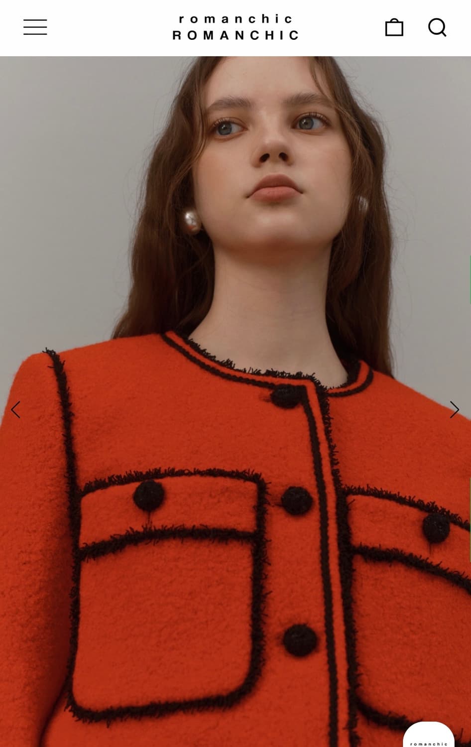 로맨시크 레드 트위드 자켓 상품이미지2