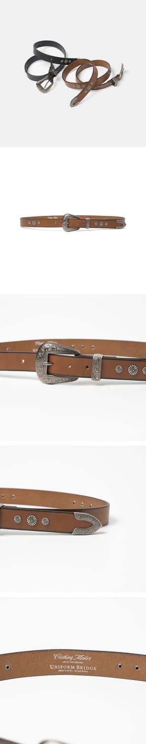 유니폼브릿지 웨스턴 레더 벨트(브라운) 상품이미지2