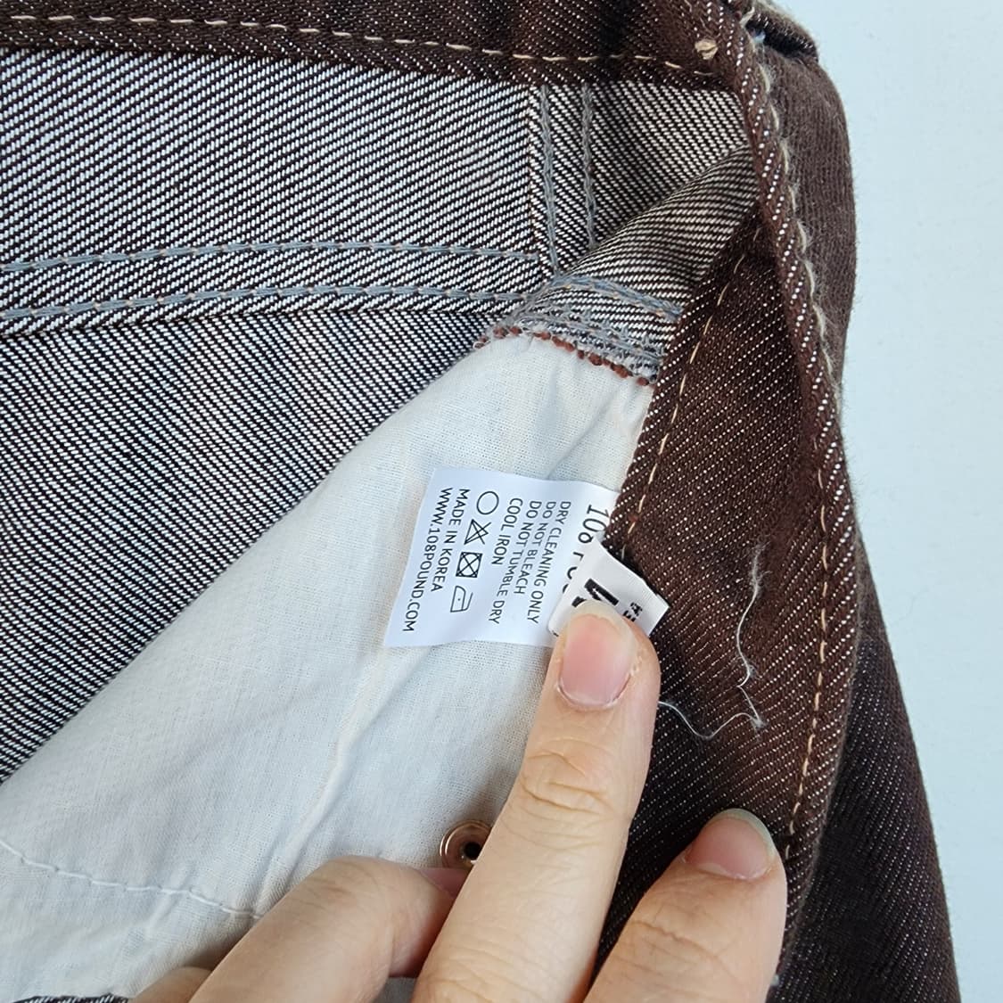 108 POUND 브라운 와이드 데님 팬츠 상품이미지8