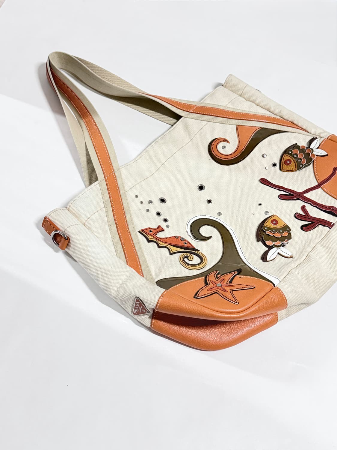 프라다 Sea Life 카나파 캔버스 빅 토트백 상품이미지1