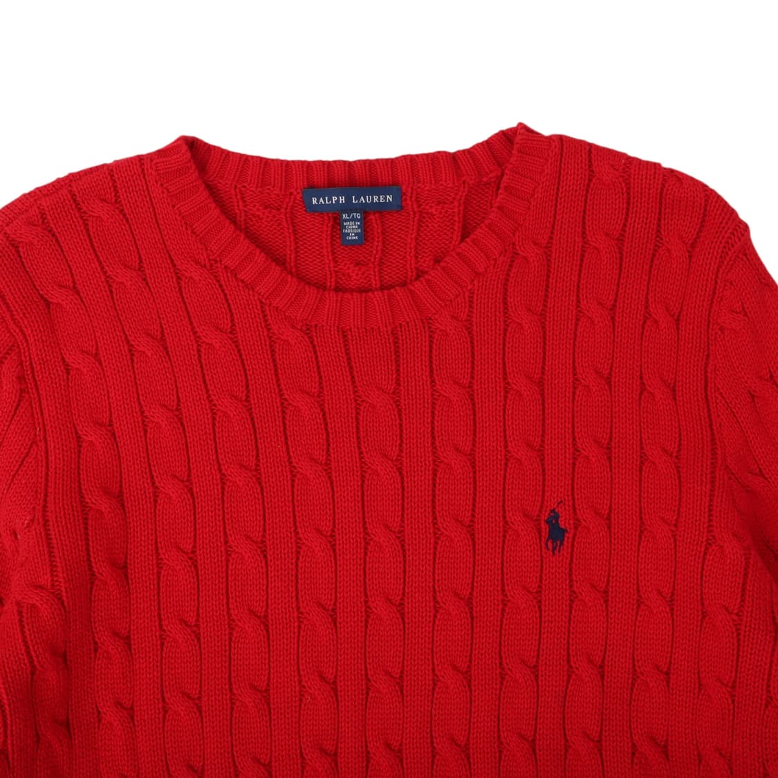 폴로 랄프로렌 레드 코튼 케이블 니트 상품이미지2