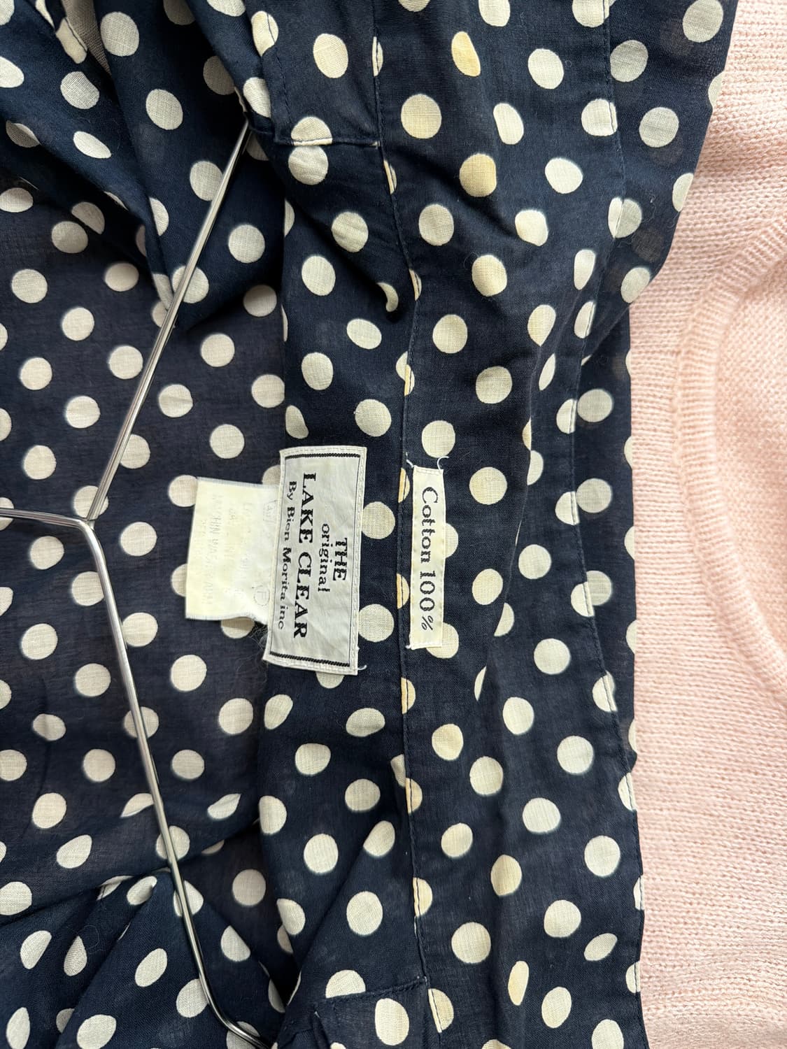 일본빈티지 네이비핑크 도트 레이어드 세트 상품이미지8