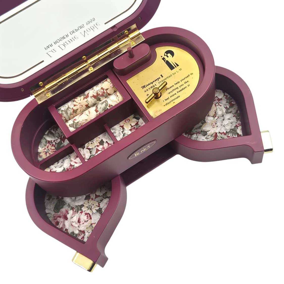 90s 로지에 플로랄 오르골 주얼리 서랍 상품이미지2