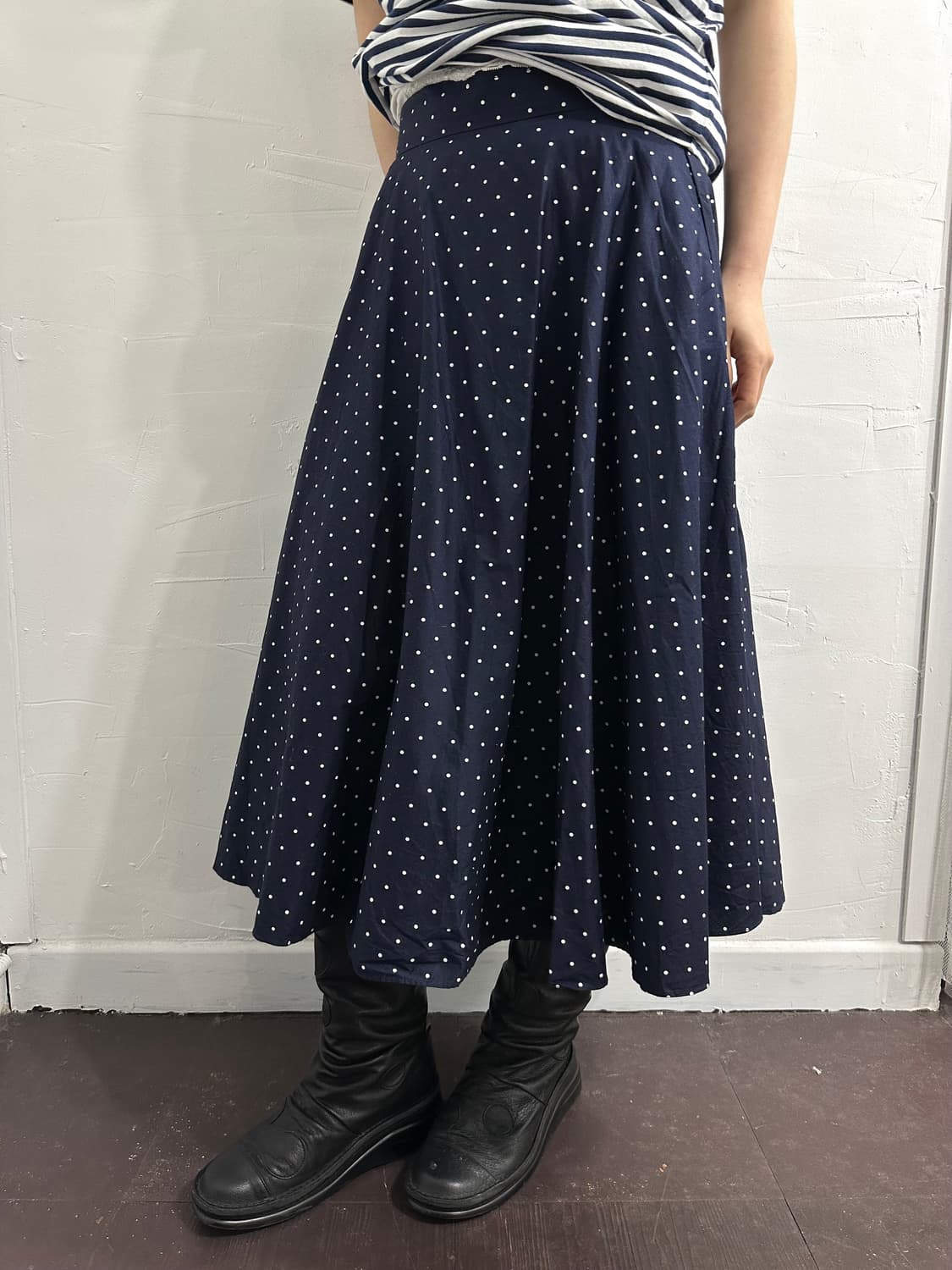 dot navy skirt 상품이미지2