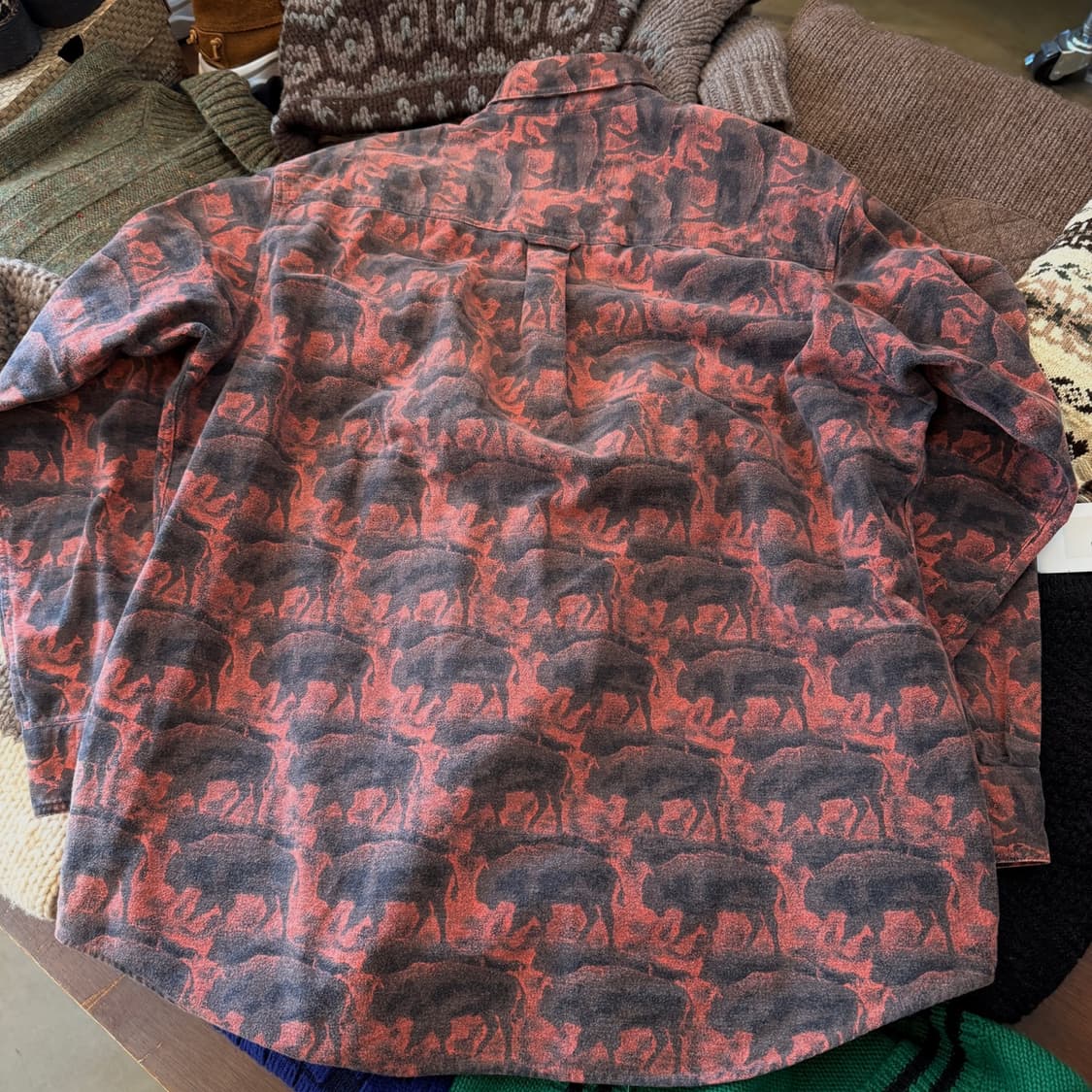 울리치 페루 에스닉 버팔로 패턴 셔츠 L XL 상품이미지5