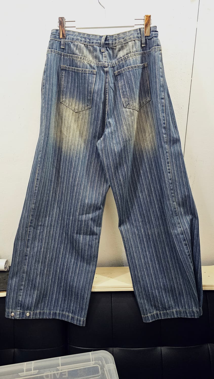 초와이드핏 스트라이프 데님팬츠 (28~43) 상품이미지3