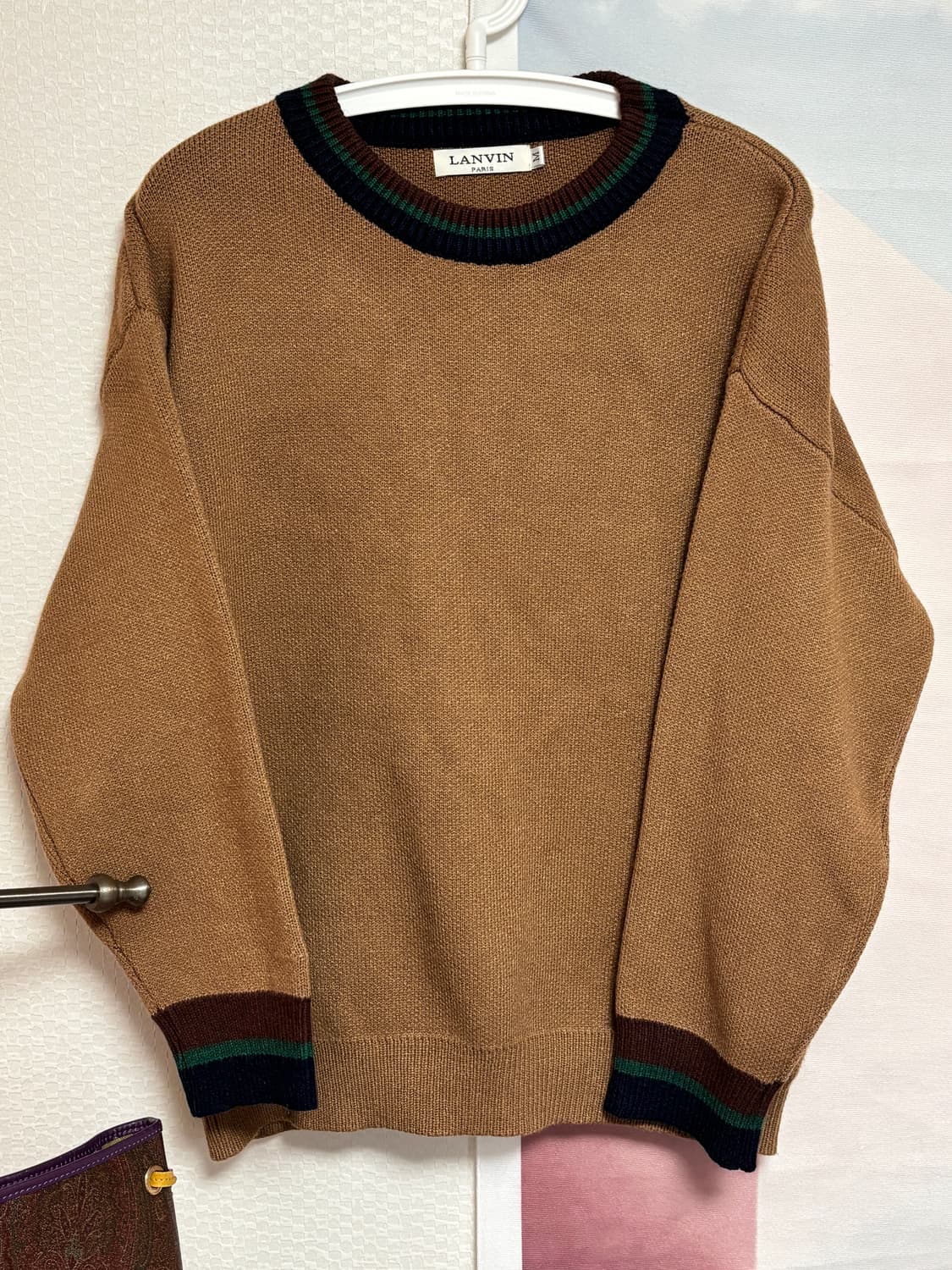 랑방 명품 브라운 넥라인 포인트 니트 상품이미지2