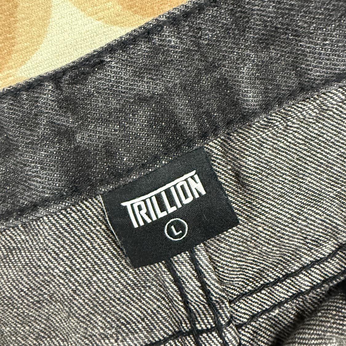 (L)트릴리온Trillion 원턱 와이드 흑청 데님팬츠 상품이미지2