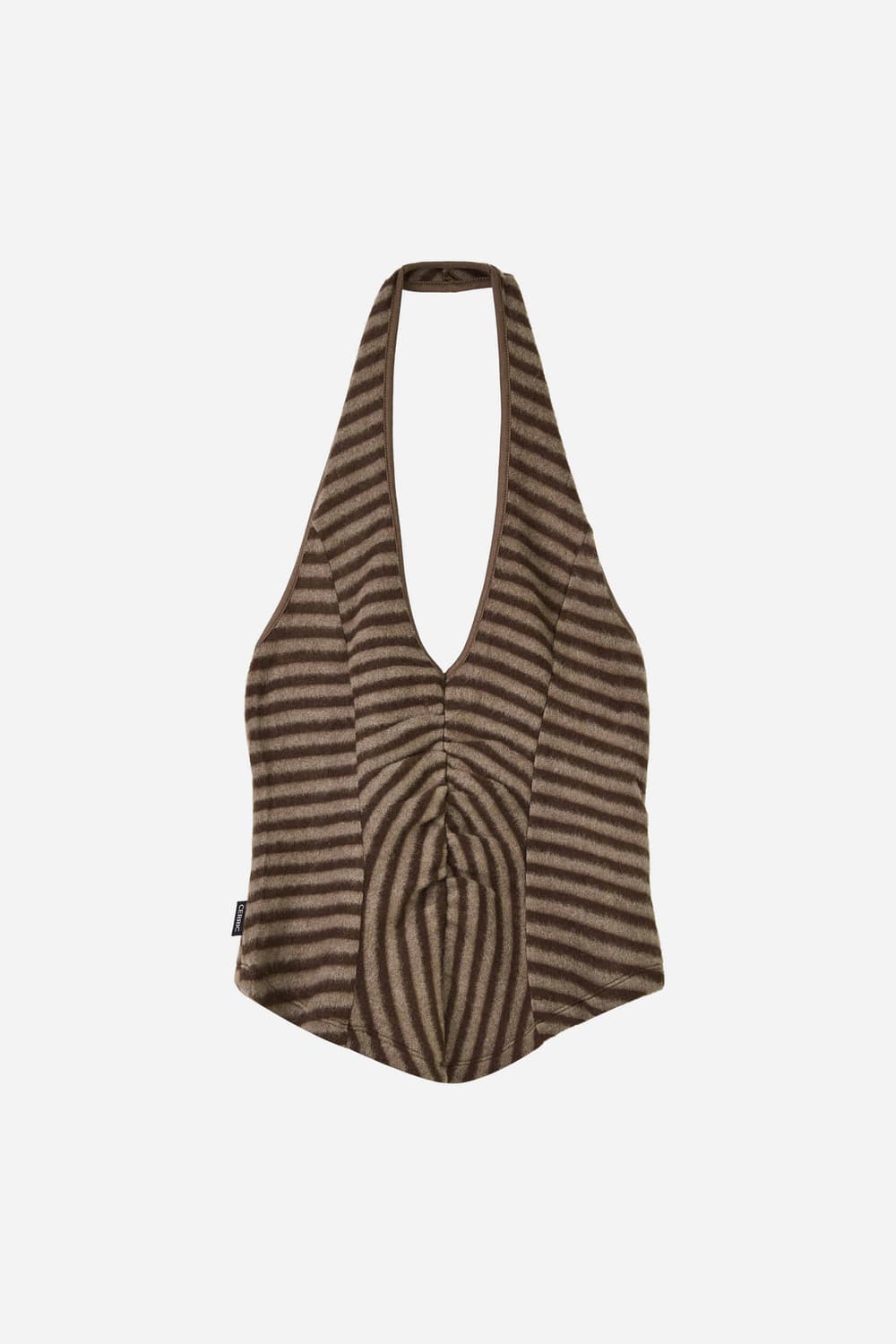 세릭 플러피 스트라이프 슬리브리스 홀터넥 상품이미지1