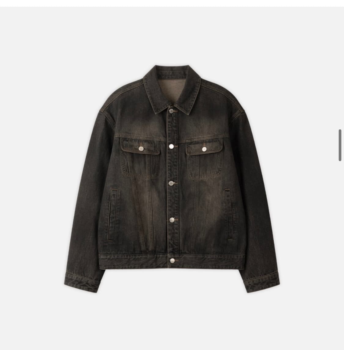 (XL) 드로우핏 로우 스모크 데님 트러커 자켓 [BLACK] 판매 상품이미지8