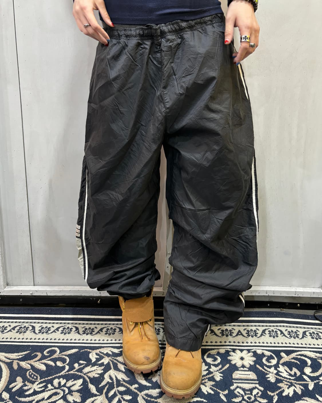 90s ADIDAS 블랙 &화이트 트랙팬츠 상품이미지2