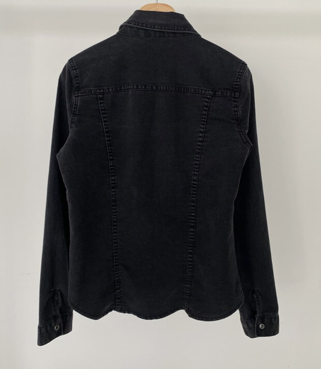 리언스 슬림 라인 데님 셔츠 흑청 m 상품이미지8