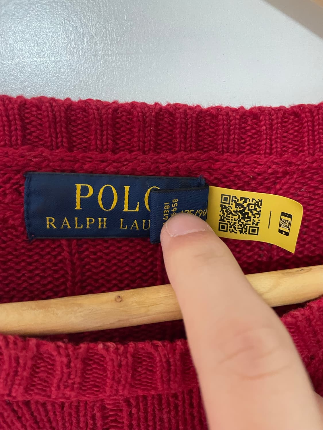 폴로 랄프로렌 케이블 니트M(QR정품) 상품이미지4
