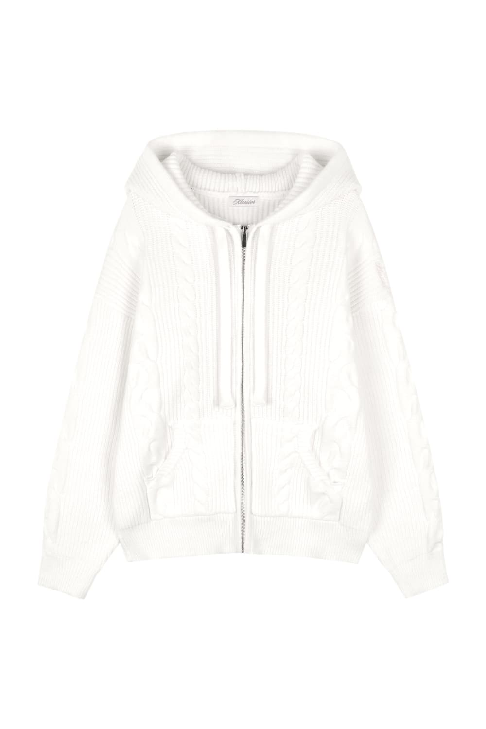 구함) 클리시어 머랭 케이블 후드집업 화이트 상품이미지2