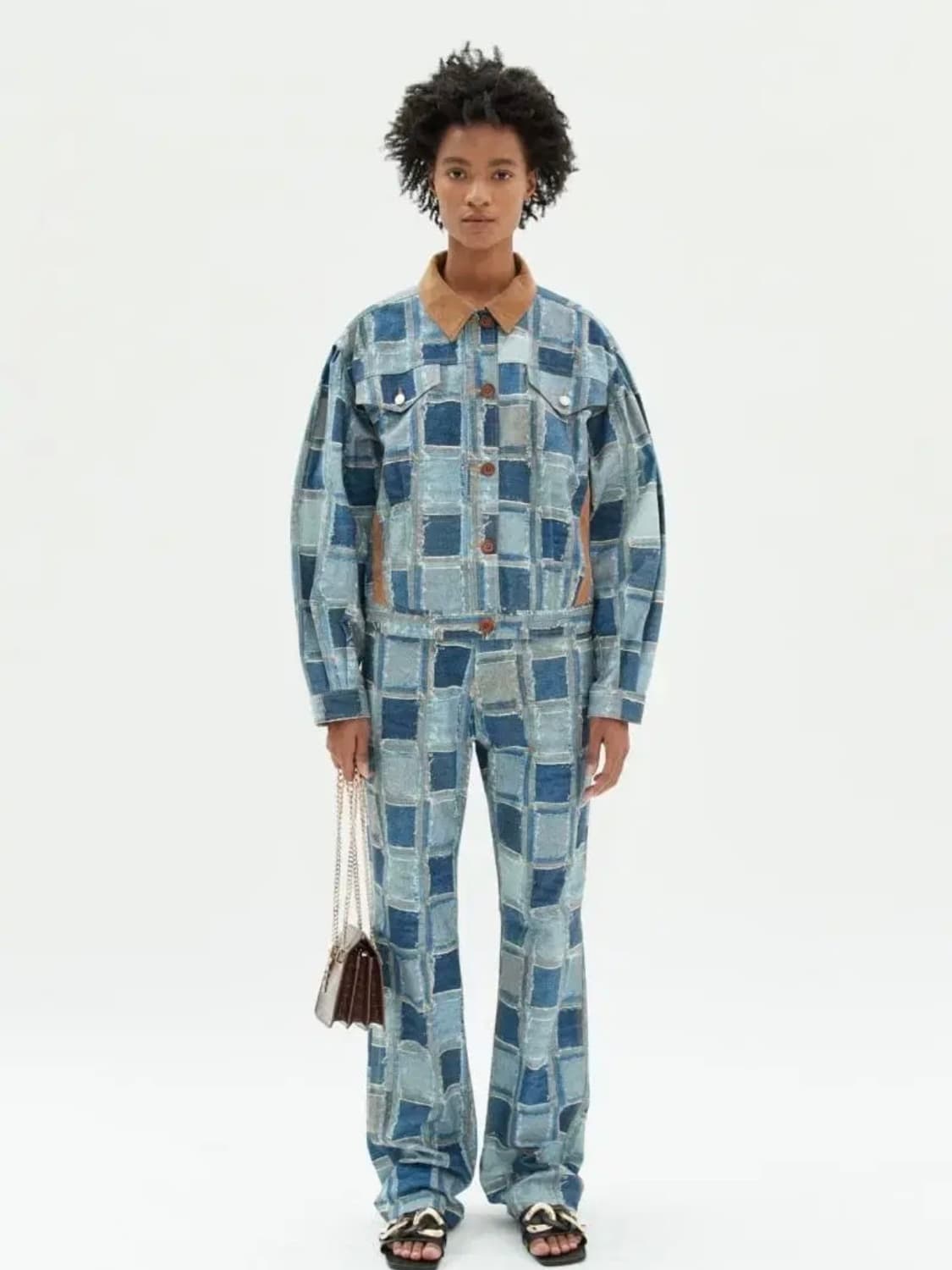 앤더슨벨 포 우먼 패치워크 데님 셋업  상품이미지1