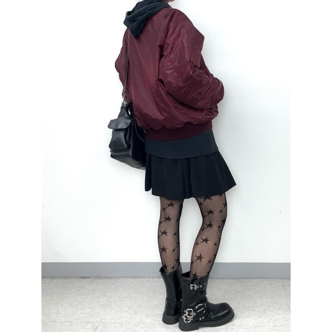 빈티지 버건디 MA-1 블루종 봄버 자켓 상품이미지4