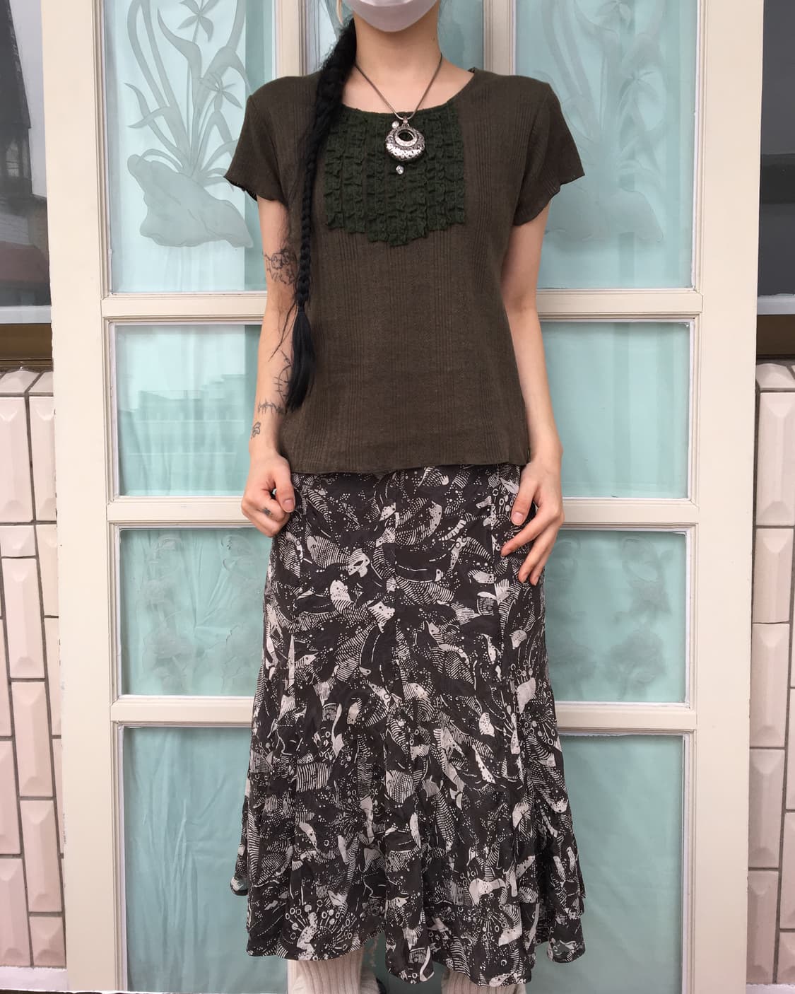 Frill point punching t shirt 상품이미지1