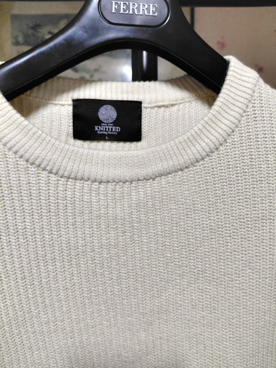 [니티드]면 골지 라운드넥 니트 L사이즈 상품이미지8