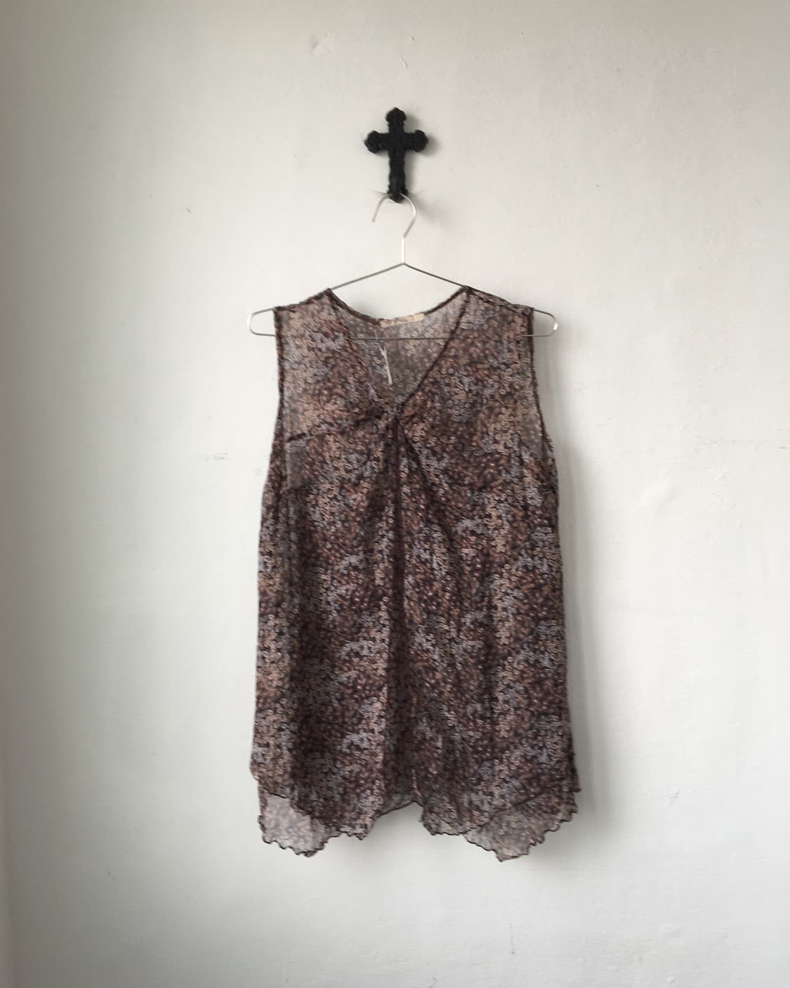 Pattern see through hsleeveless 상품이미지1