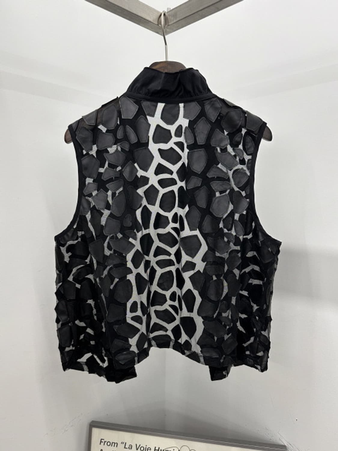 Leather trimming vest 빈티지 비건 레더 베스트 (L) 상품이미지2