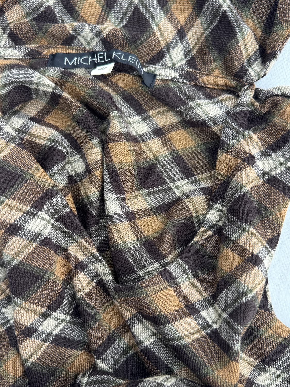 michel klein 빈티지 체크 타이 슬리브리스 상품이미지6
