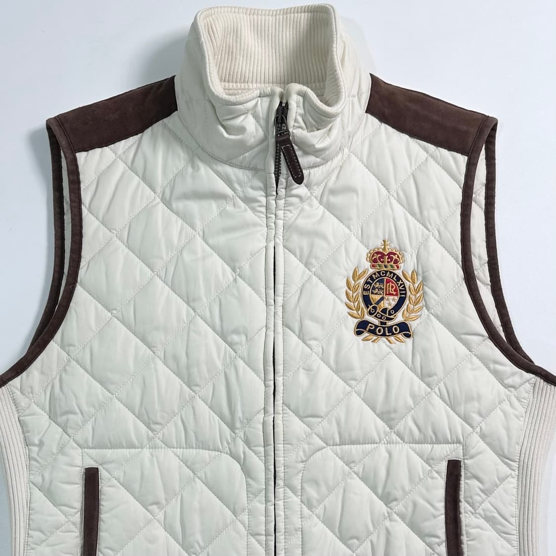 폴로 우먼스 크레스트 로고 퀼팅 베스트 상품이미지2
