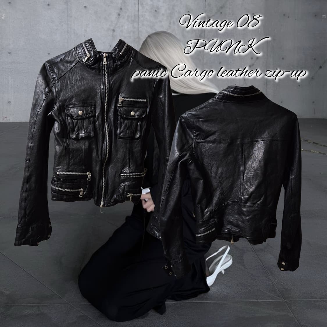 Vintage 08 PUNK panic Cargo leather zip- 상품이미지1