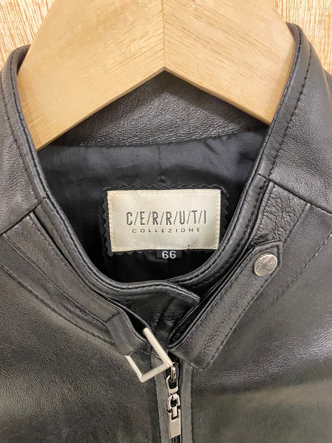 CERRUTI leather single rider jacket 상품이미지4