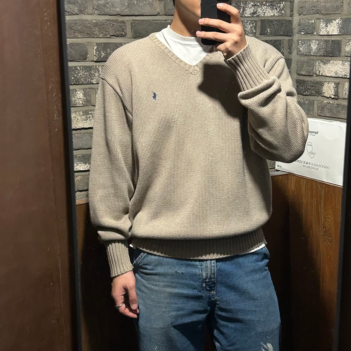 XXL) 폴로 랄프로렌 오트밀 헤비코튼 라운드넥 니트 상품이미지9