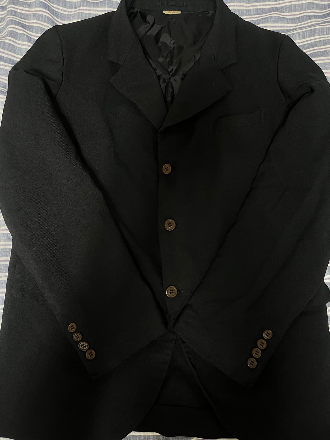 꼼데가르송 옴므 듀스 축융 5버튼 블레이저 블랙 상품이미지2