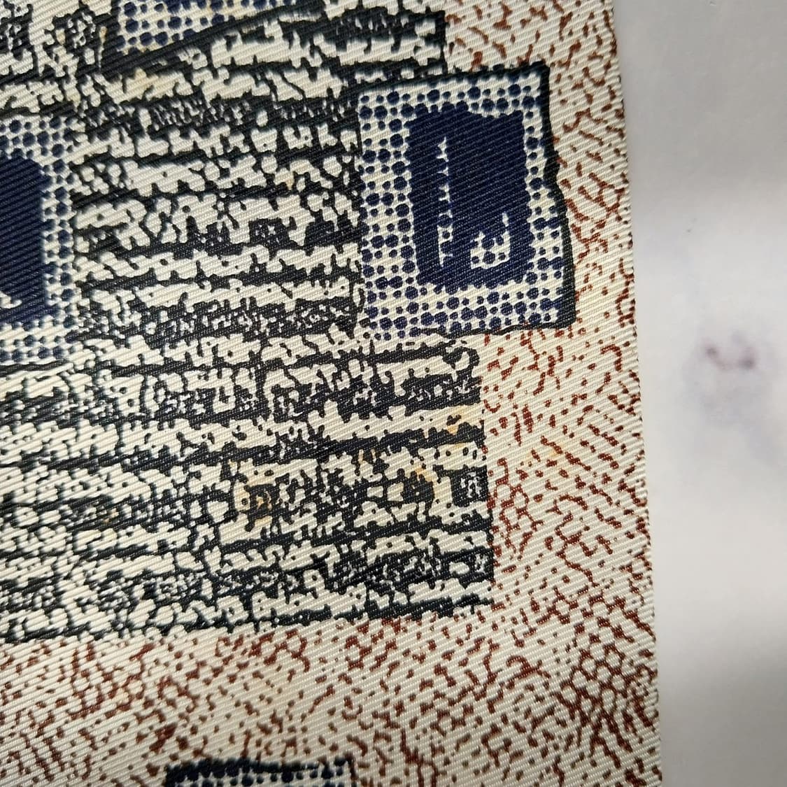 입생로랑 실크 베이지 패턴 넥타이 9.9cm A~B등급 K2376 상품이미지8