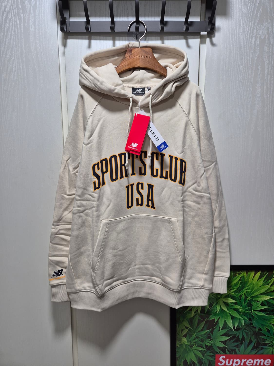 (타임세일)(새상품)뉴발란스 스포츠클럽 후드티 아이보리 상품이미지1