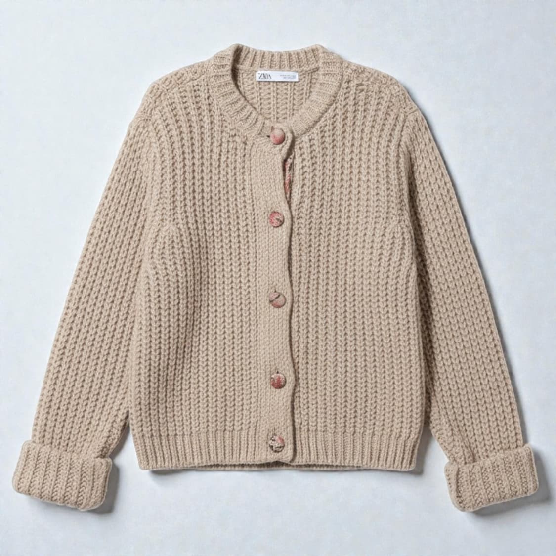 여성55~66)ZARA 뜨개짜임 니트 가디건 상품이미지1