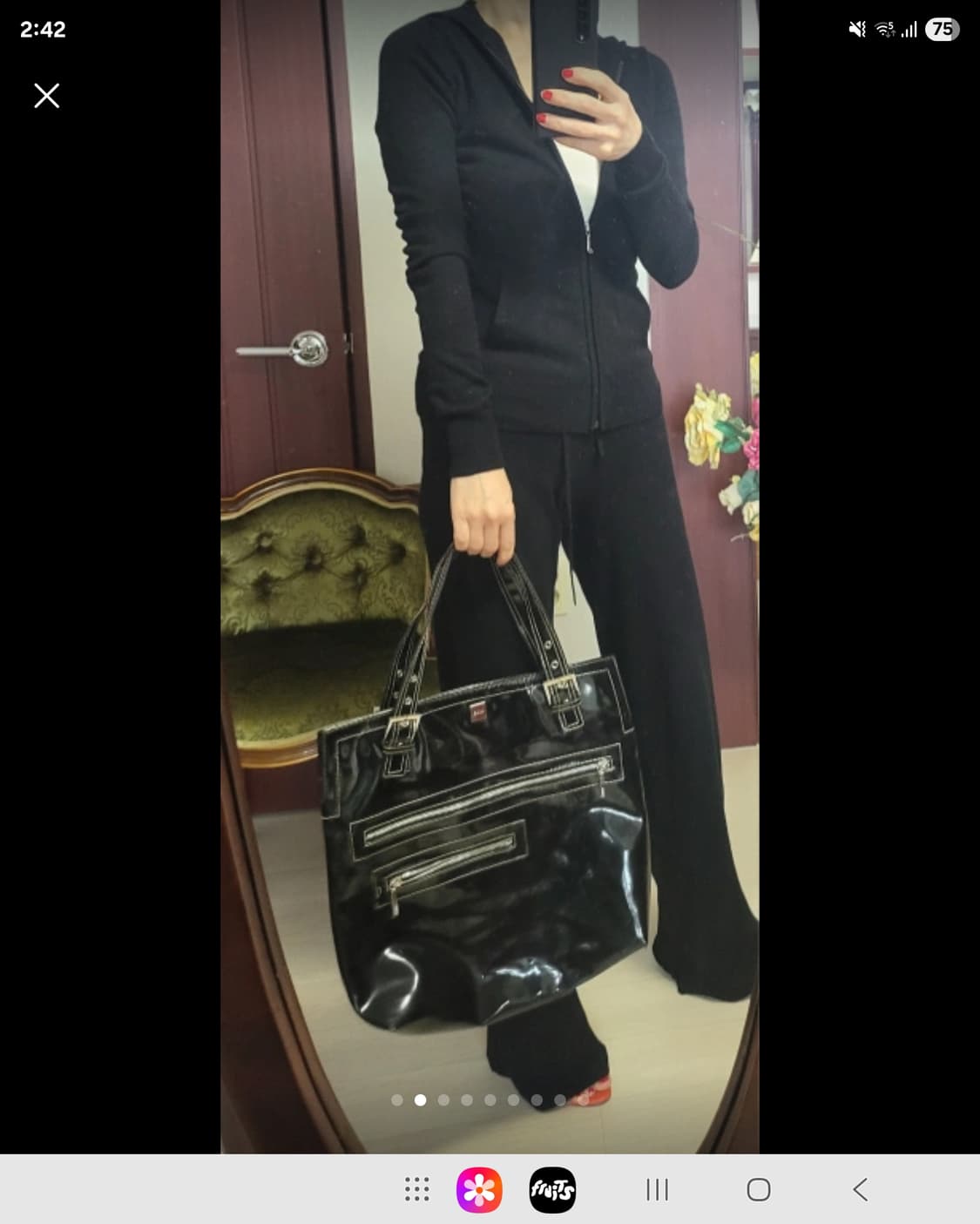 스페인 망고 에나멜 쇼퍼백  상품이미지2